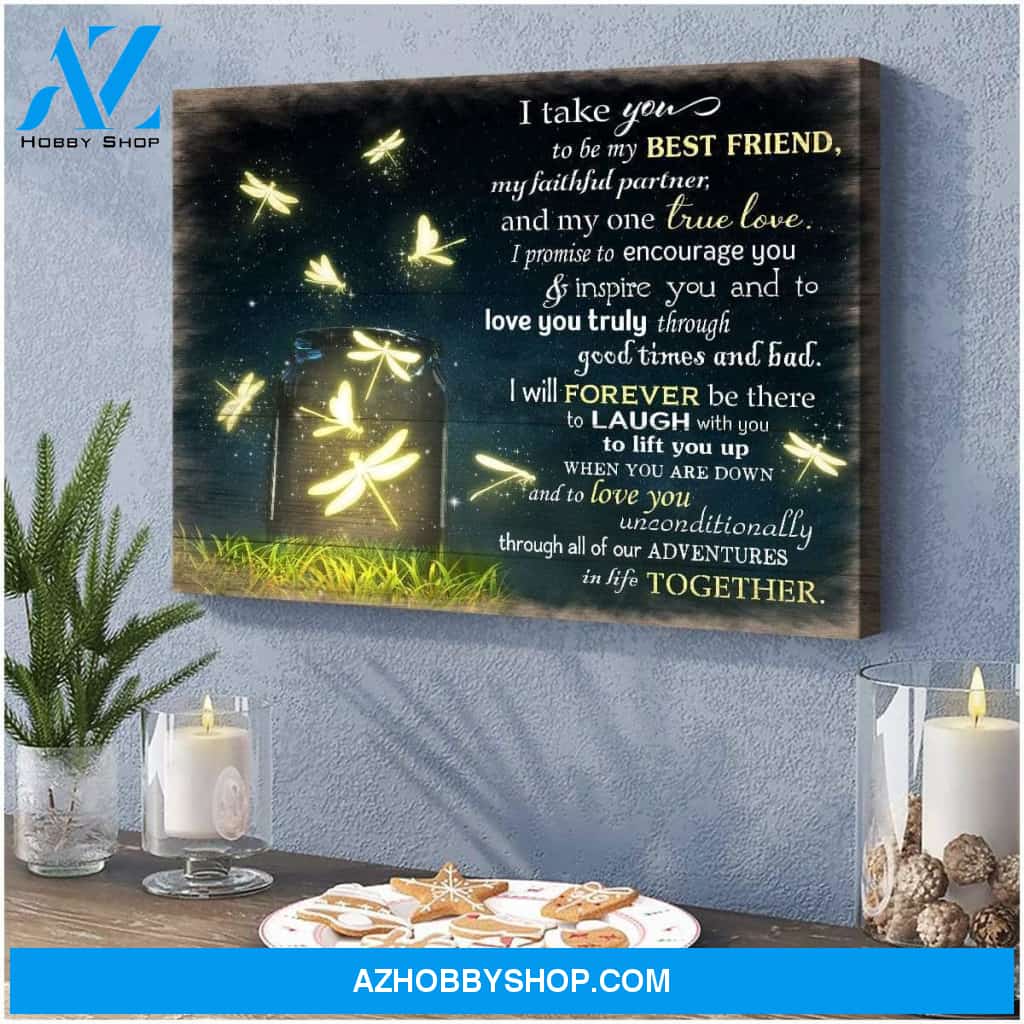 I Take You Dragonfly Wall Art Canvas