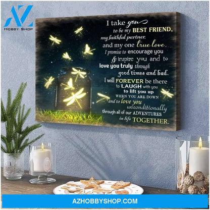 I Take You Dragonfly Wall Art Canvas