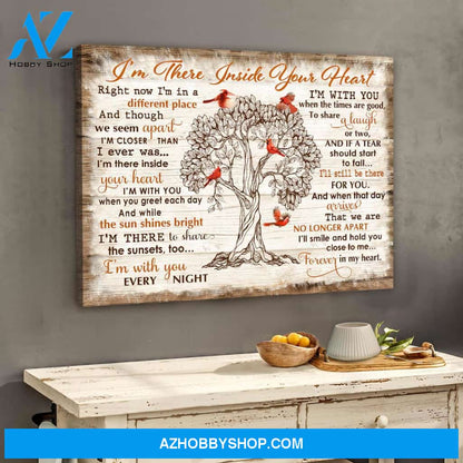 I there inside your heart Cardinal Canvas Wall Art Decor