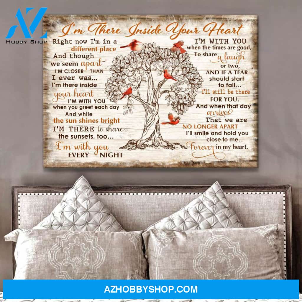 I there inside your heart Cardinal Canvas Wall Art Decor