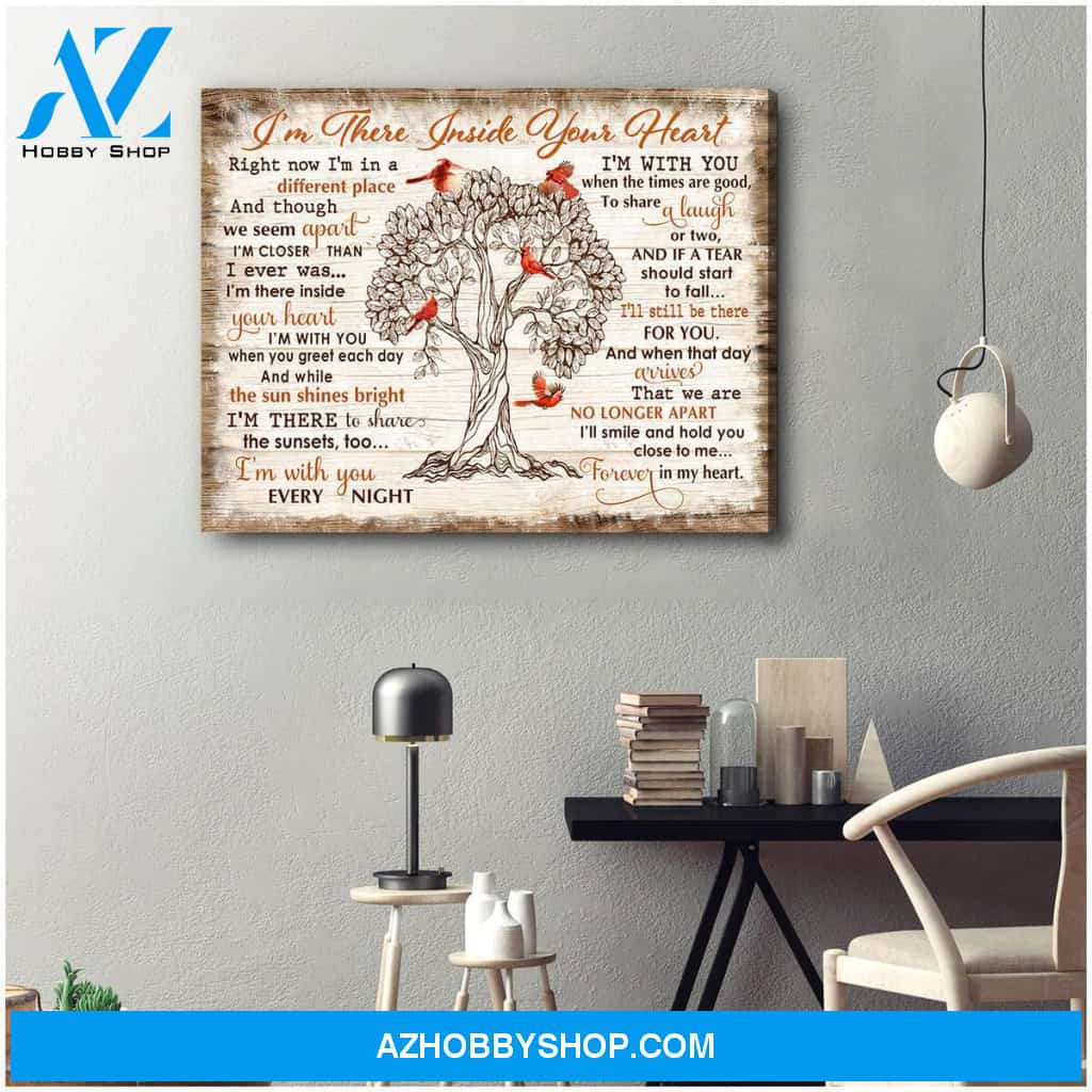 I there inside your heart Cardinal Canvas Wall Art Decor