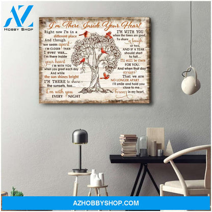 I there inside your heart Cardinal Canvas Wall Art Decor