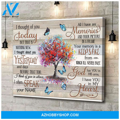 Zalooo I Though Of You Tree Butterfly Wall Art Canvas