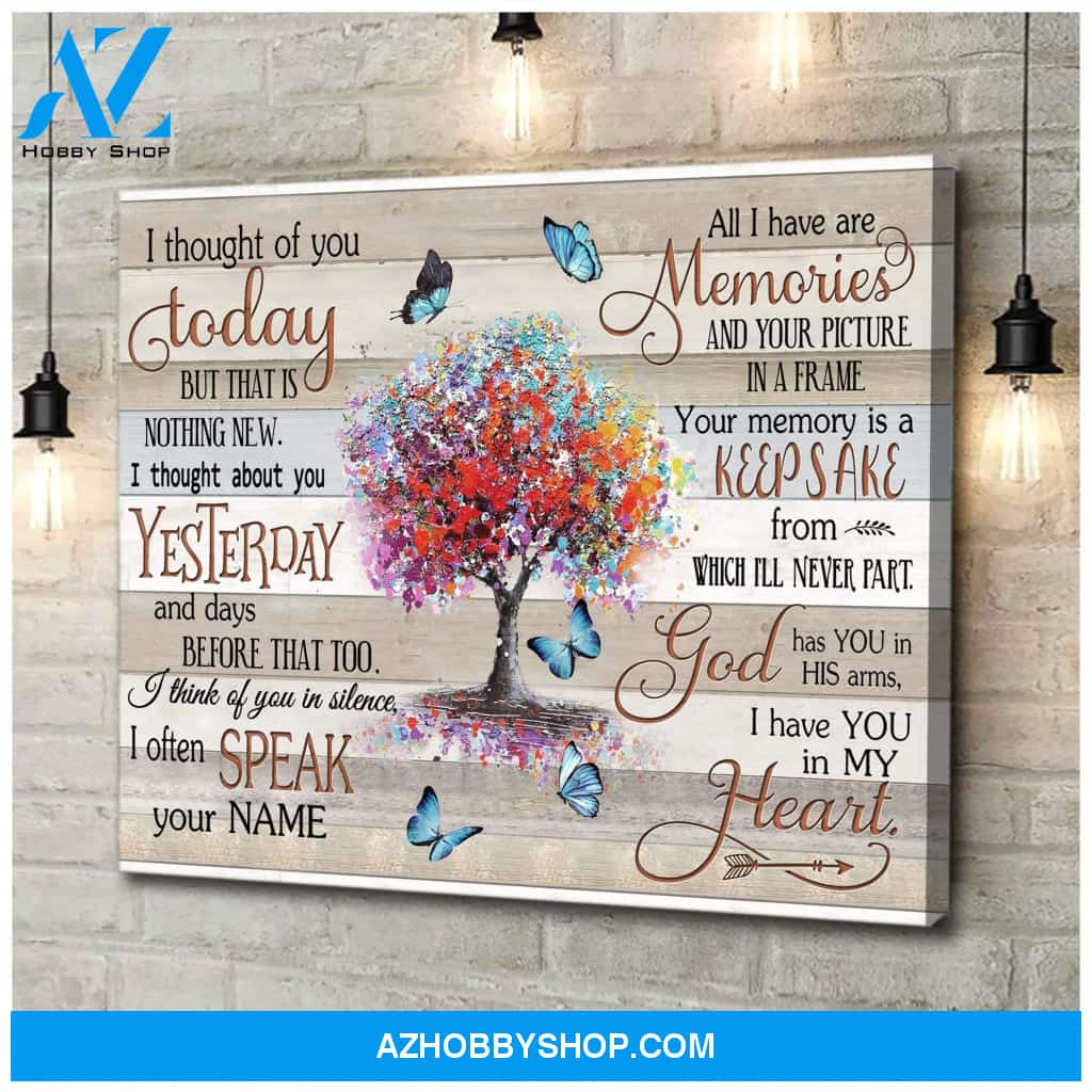 Zalooo I Though Of You Tree Butterfly Wall Art Canvas