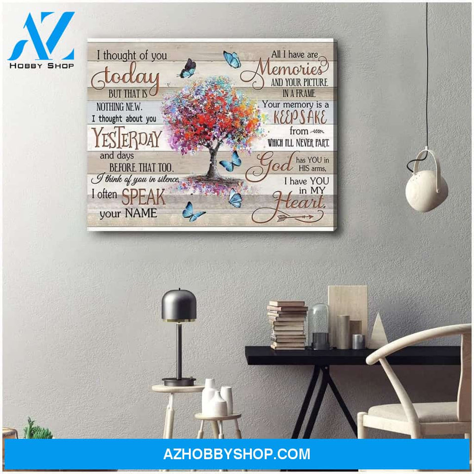 Zalooo I Though Of You Tree Butterfly Wall Art Canvas
