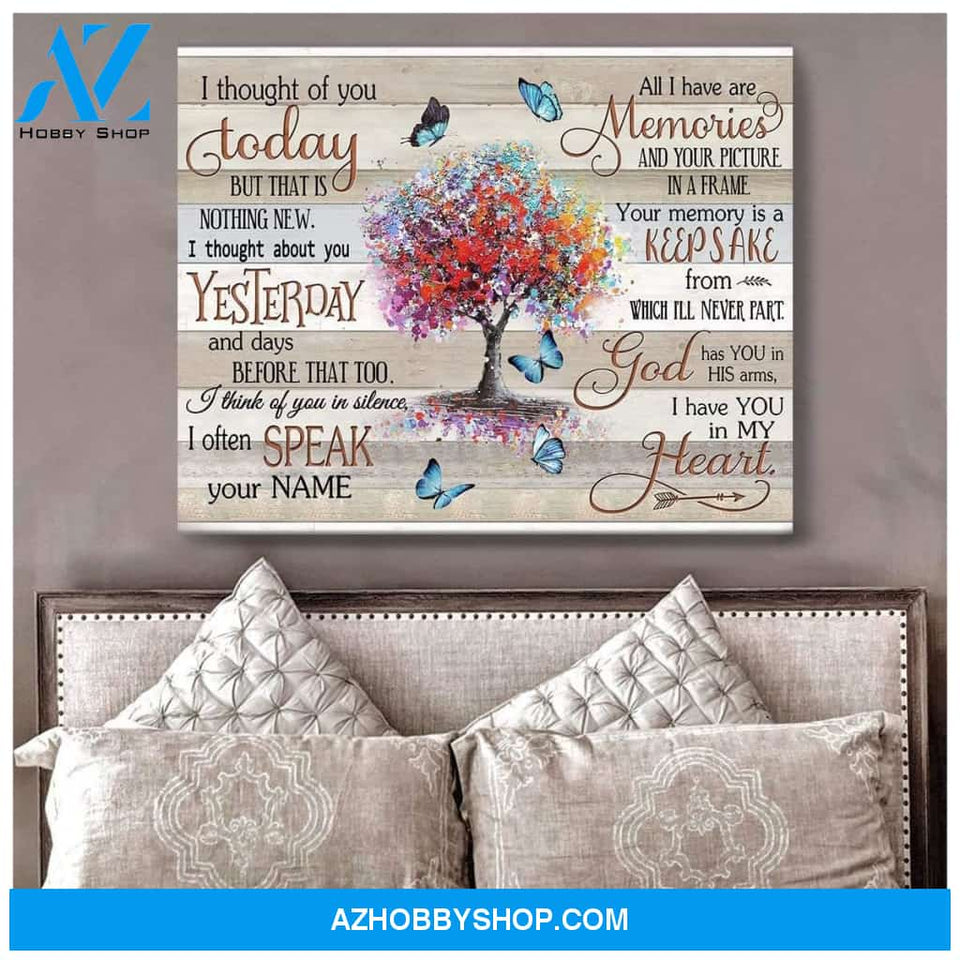 Zalooo I Though Of You Tree Butterfly Wall Art Canvas