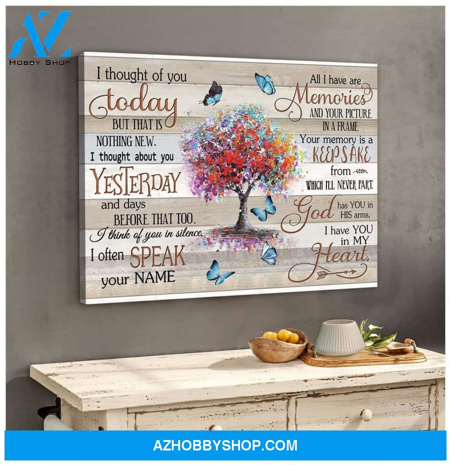 Zalooo I Though Of You Tree Butterfly Wall Art Canvas