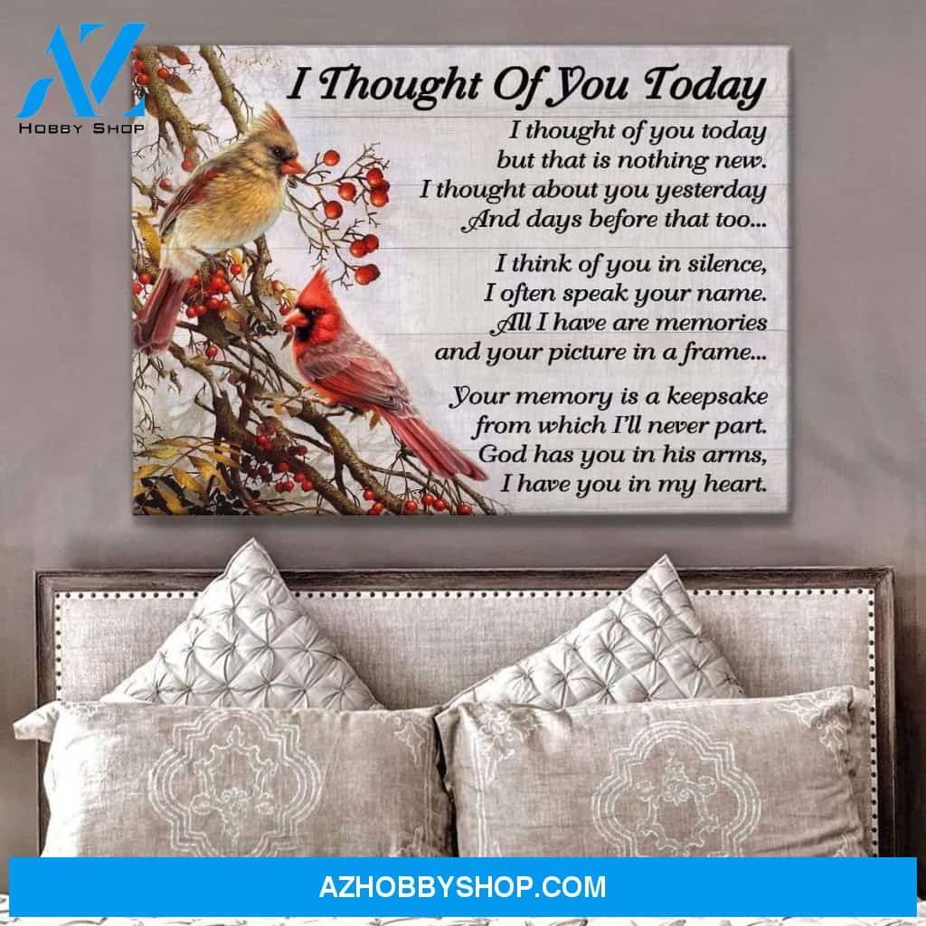 I Thought Of You Cardinal Wall Art Canvas