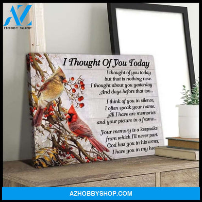 I Thought Of You Cardinal Wall Art Canvas