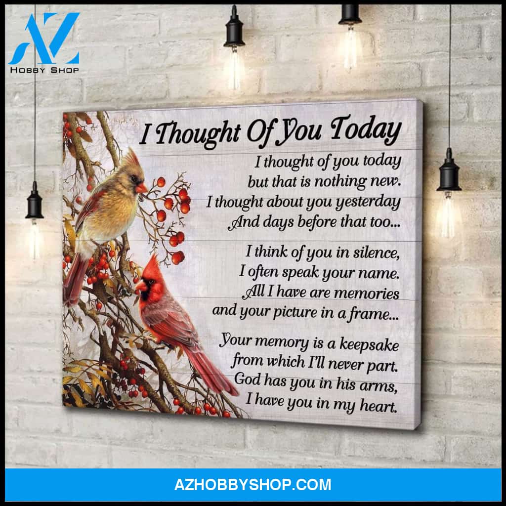I Thought Of You Cardinal Wall Art Canvas