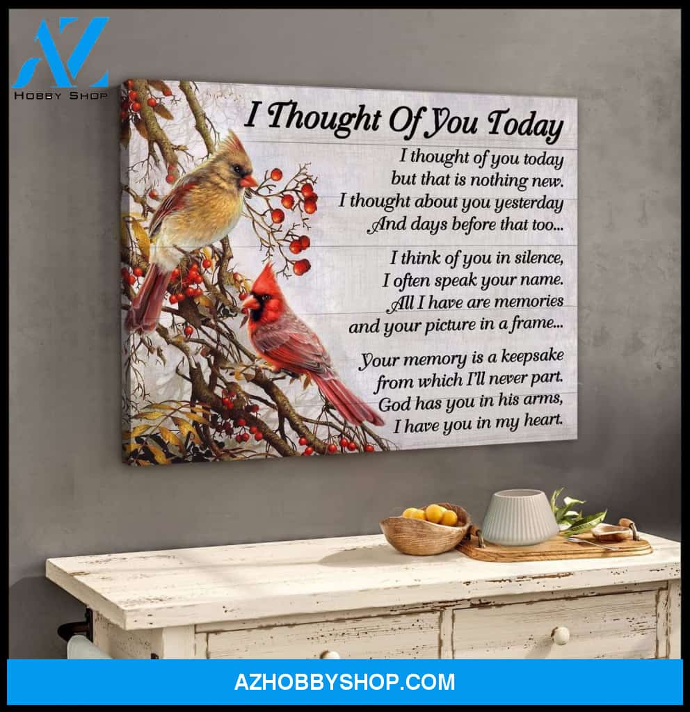 I Thought Of You Cardinal Wall Art Canvas