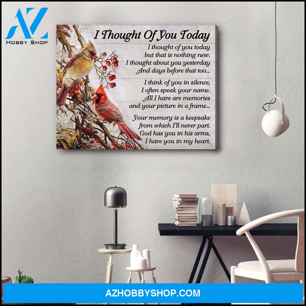I Thought Of You Cardinal Wall Art Canvas
