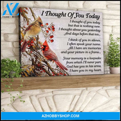 I Thought Of You Cardinal Wall Art Canvas