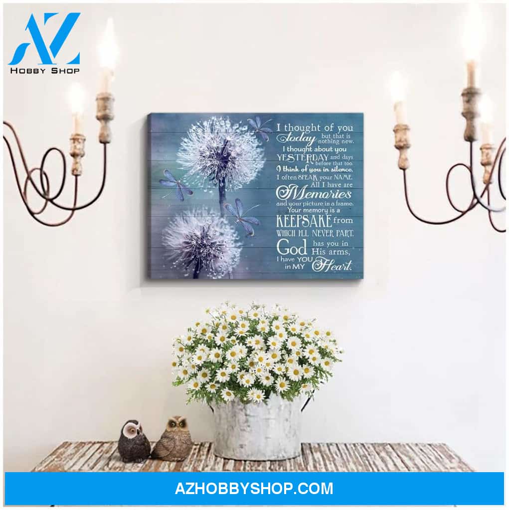 I Thought Of You Dragonfly Canvas Wall Art Decor