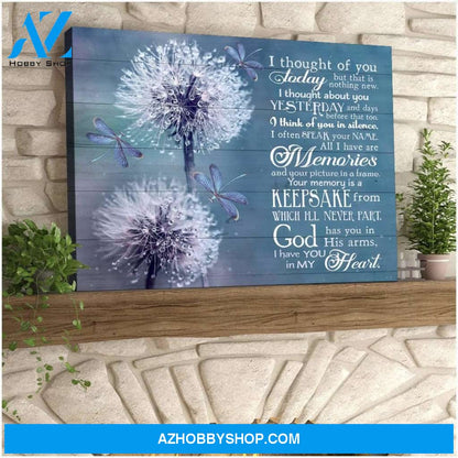 I Thought Of You Dragonfly Canvas Wall Art Decor