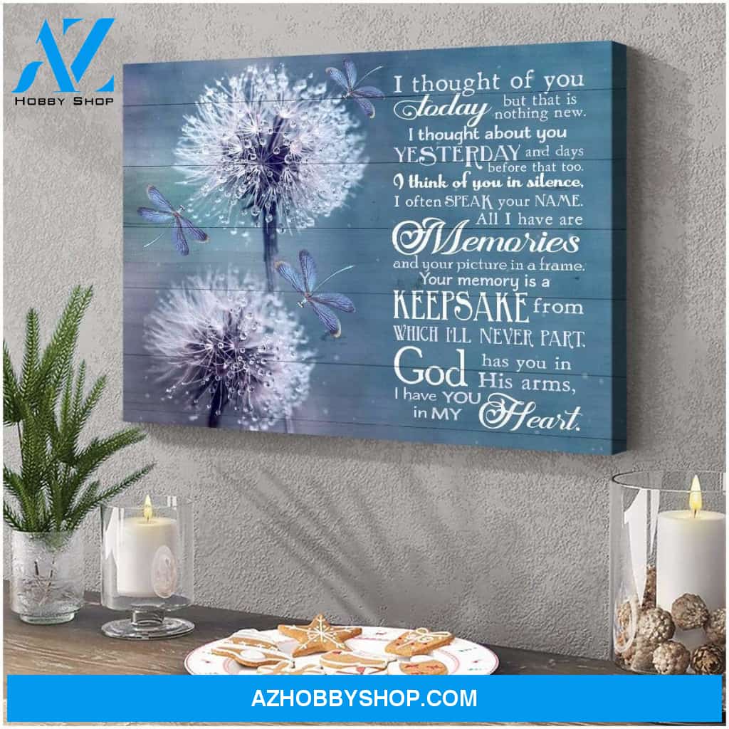 I Thought Of You Dragonfly Canvas Wall Art Decor