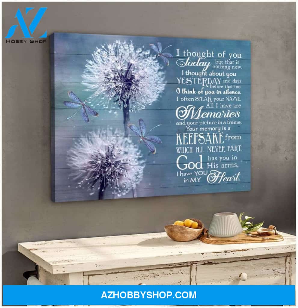 I Thought Of You Dragonfly Canvas Wall Art Decor