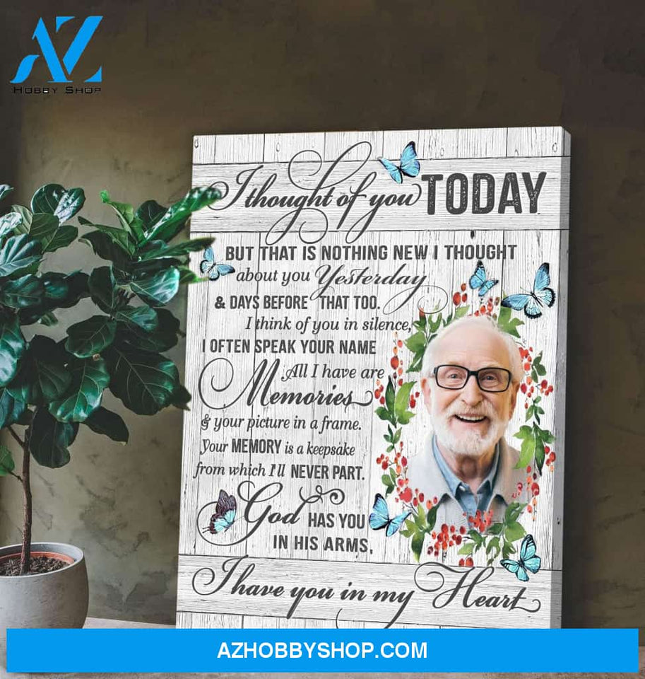 Zalooo I Thought Of You Personalized Photo Butterfly Wall Art Canvas