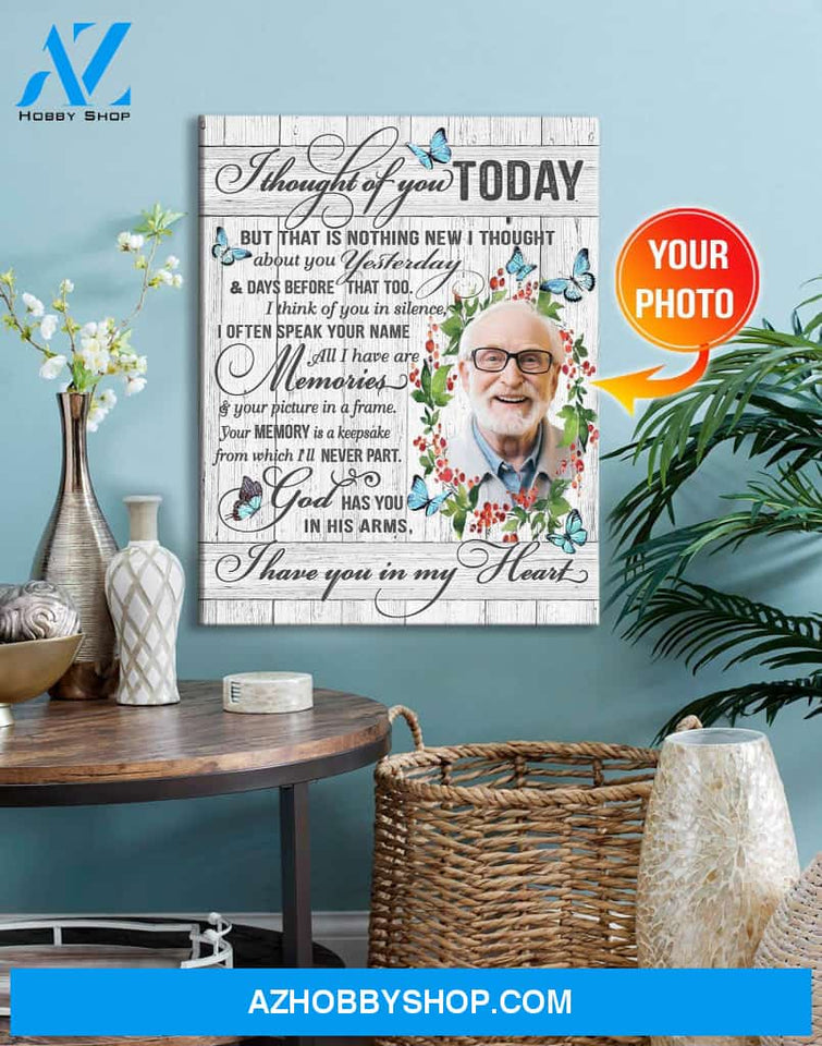 Zalooo I Thought Of You Personalized Photo Butterfly Wall Art Canvas