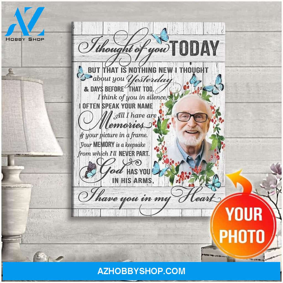 Zalooo I Thought Of You Personalized Photo Butterfly Wall Art Canvas