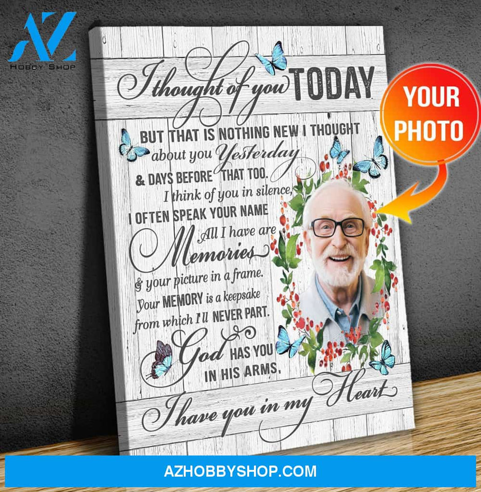 Zalooo I Thought Of You Personalized Photo Butterfly Wall Art Canvas