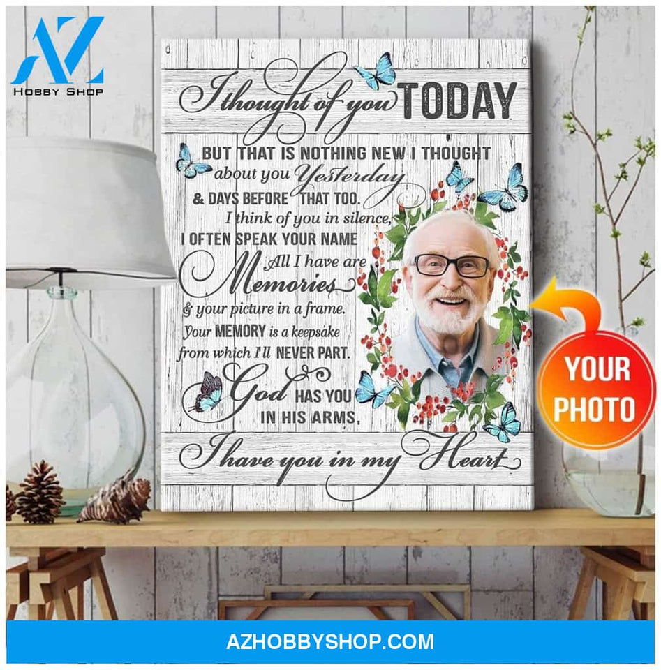 Zalooo I Thought Of You Personalized Photo Butterfly Wall Art Canvas