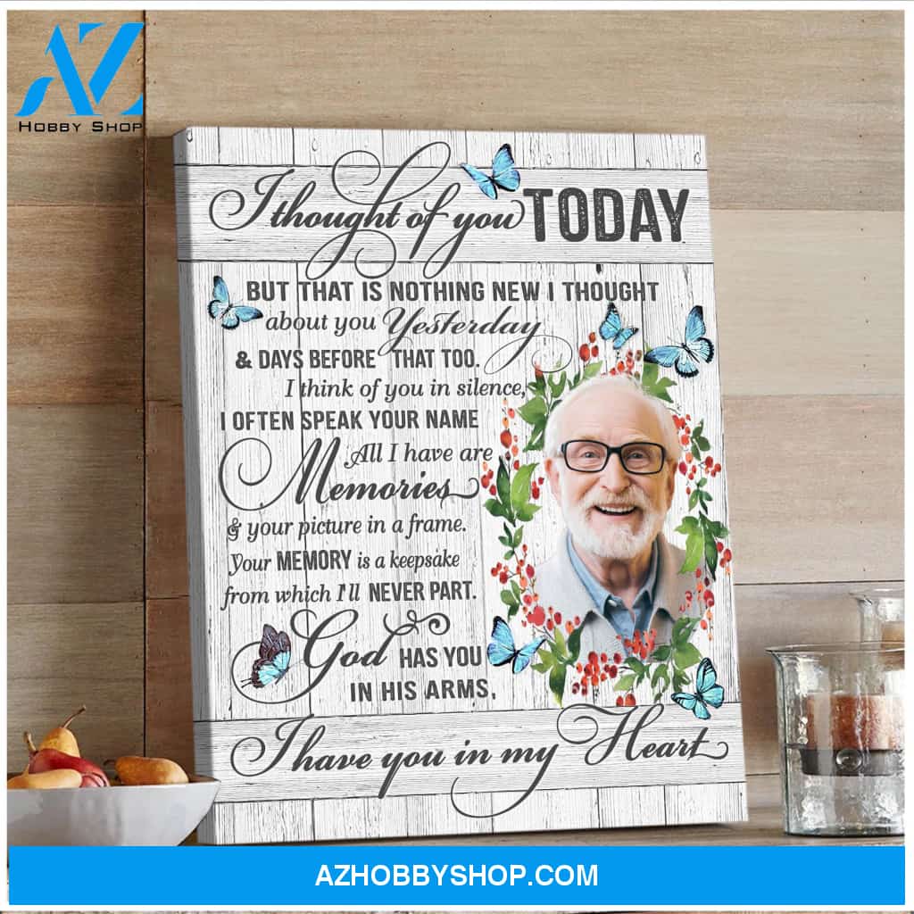 Zalooo I Thought Of You Personalized Photo Butterfly Wall Art Canvas