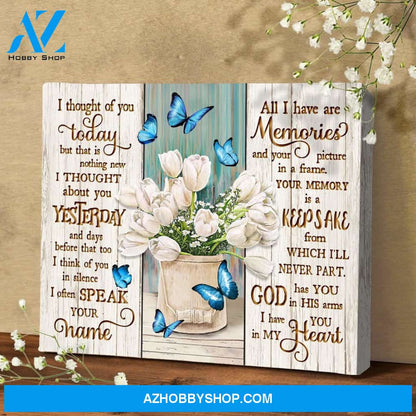 Zalooo I Thought Of You Today Butterfly Canvas Wall Art Floral Decor