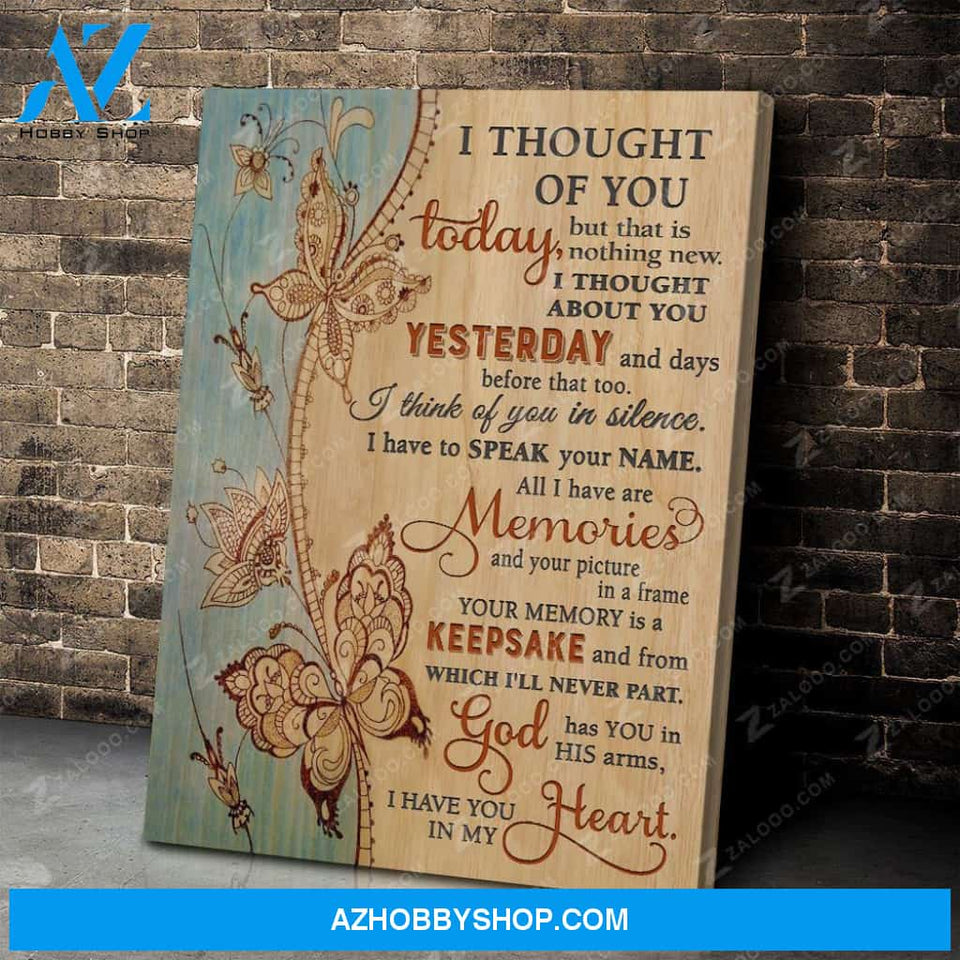 Zalooo I Thought Of You Today Butterfly Wall Art Canvas