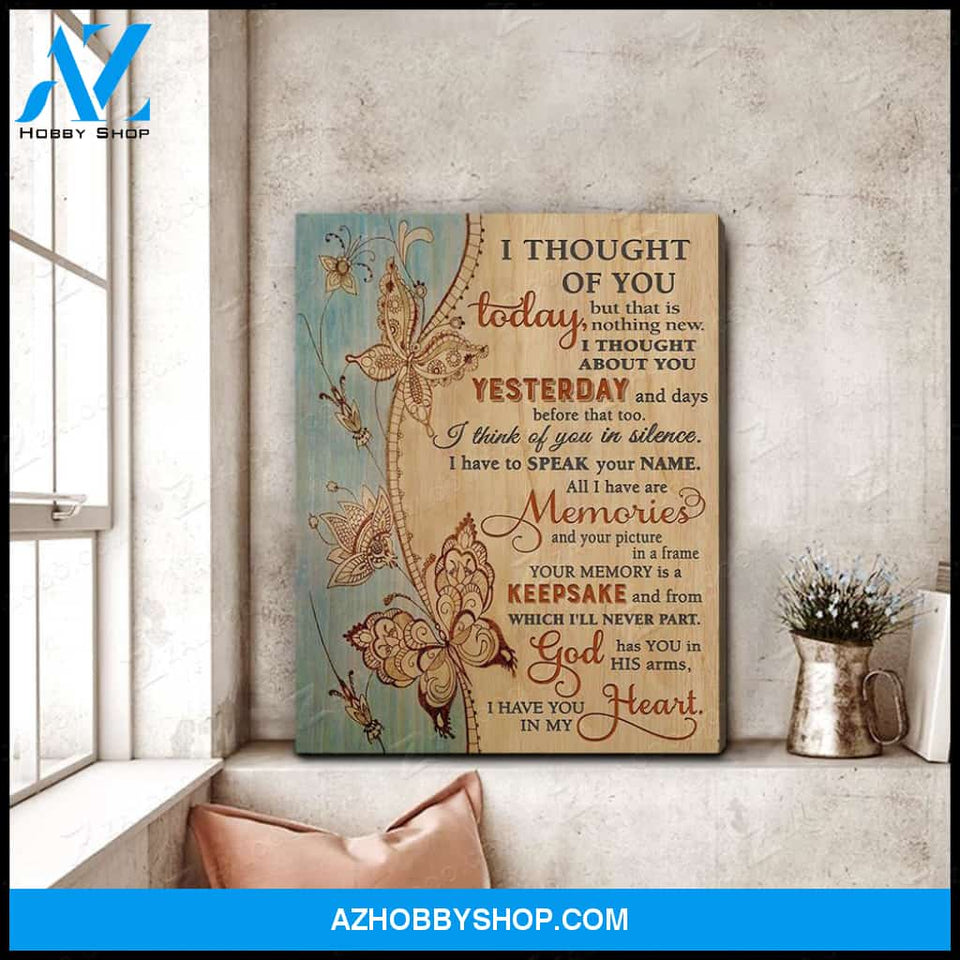 I Thought Of You Today Butterfly Wall Art Canvas
