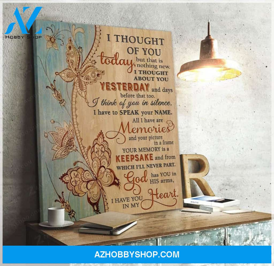 Zalooo I Thought Of You Today Butterfly Wall Art Canvas