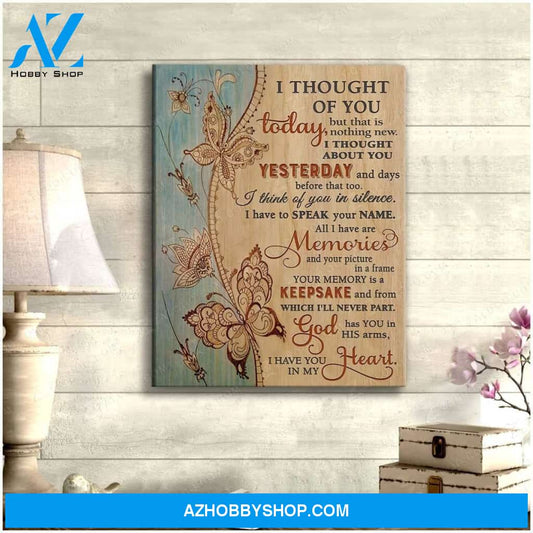 I Thought Of You Today Butterfly Wall Art Canvas