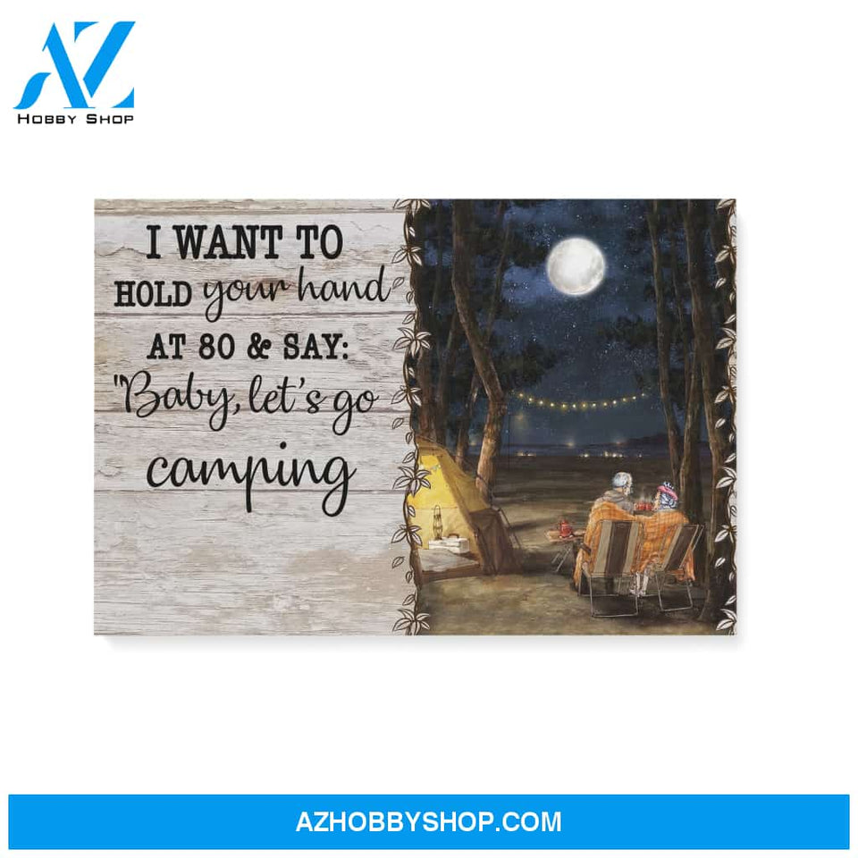 I want to hold your hand at 80 - Personalized Canvas
