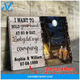 I want to hold your hand at 80 - Personalized Canvas