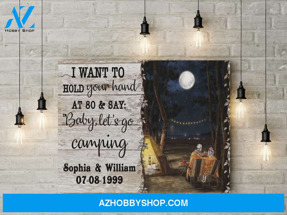 I want to hold your hand at 80 - Personalized Canvas