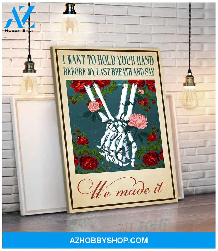 I want to hold your hand skeleton - Canvas