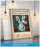 I want to hold your hand skeleton - Canvas