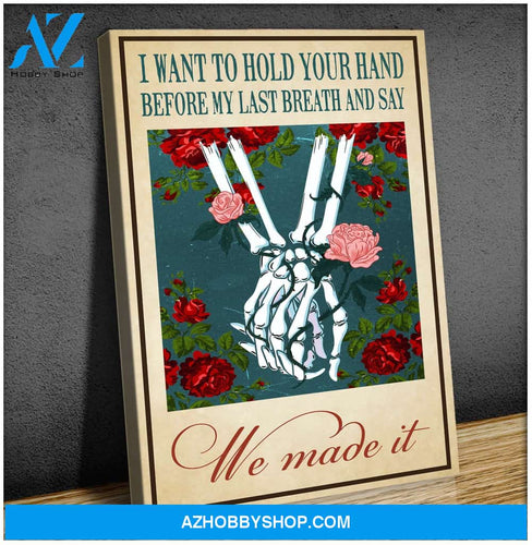 I want to hold your hand skeleton - Canvas
