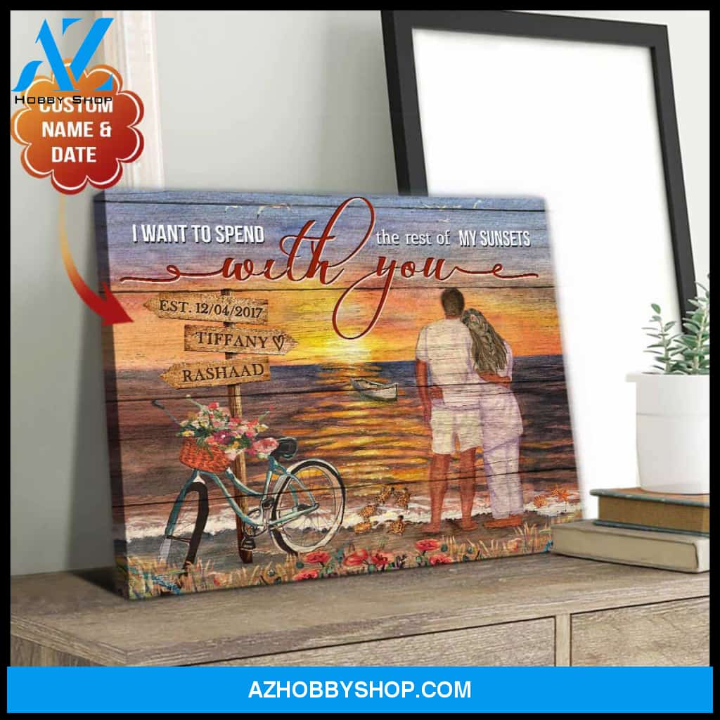 I Want To Spend The Rest Of My Sunsets With You Canvas Wall Art Decor