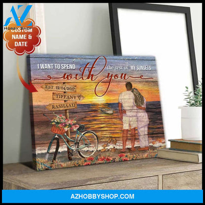 I Want To Spend The Rest Of My Sunsets With You Canvas Wall Art Decor