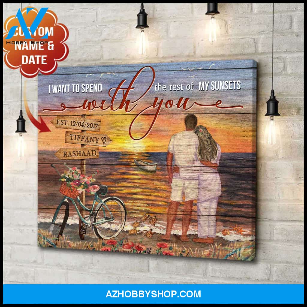 I Want To Spend The Rest Of My Sunsets With You Canvas Wall Art Decor