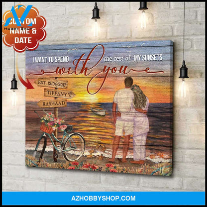 I Want To Spend The Rest Of My Sunsets With You Canvas Wall Art Decor