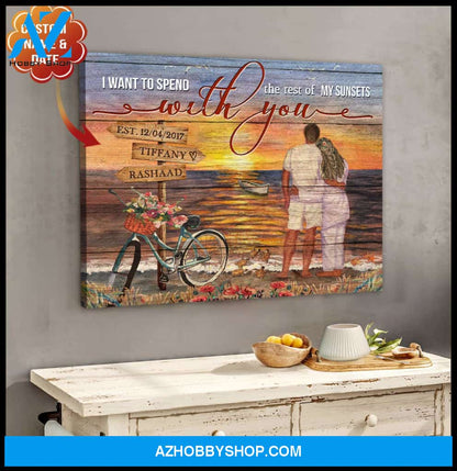 I Want To Spend The Rest Of My Sunsets With You Canvas Wall Art Decor