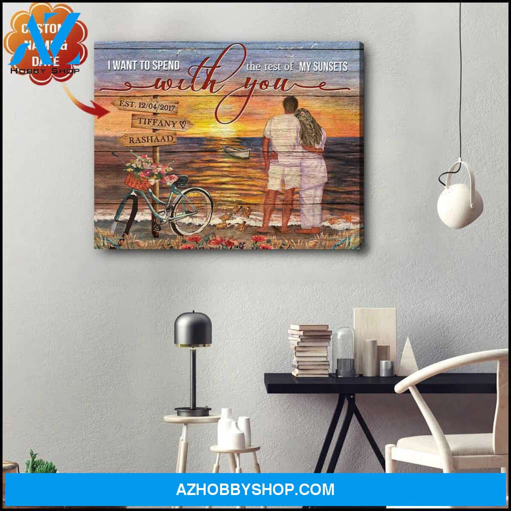I Want To Spend The Rest Of My Sunsets With You Canvas Wall Art Decor