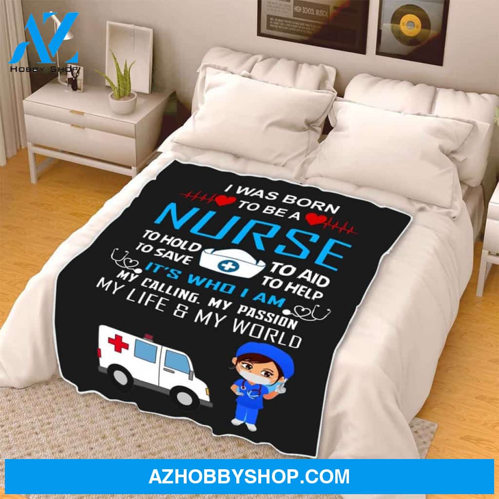 I Was Born To Be A Nurse My Calling My Passion Fleece Blanket Gift For Family, Birthday, Careers, Jobs, Nurses Gift Home Decor Bedding Couch Sofa Soft and Comfy