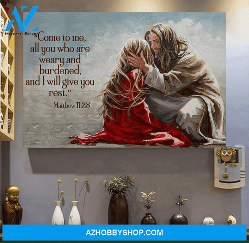 I Will Give You Rest Canvas | God Saving Painting Canvas Wall Art, Wall Decor Visual Art