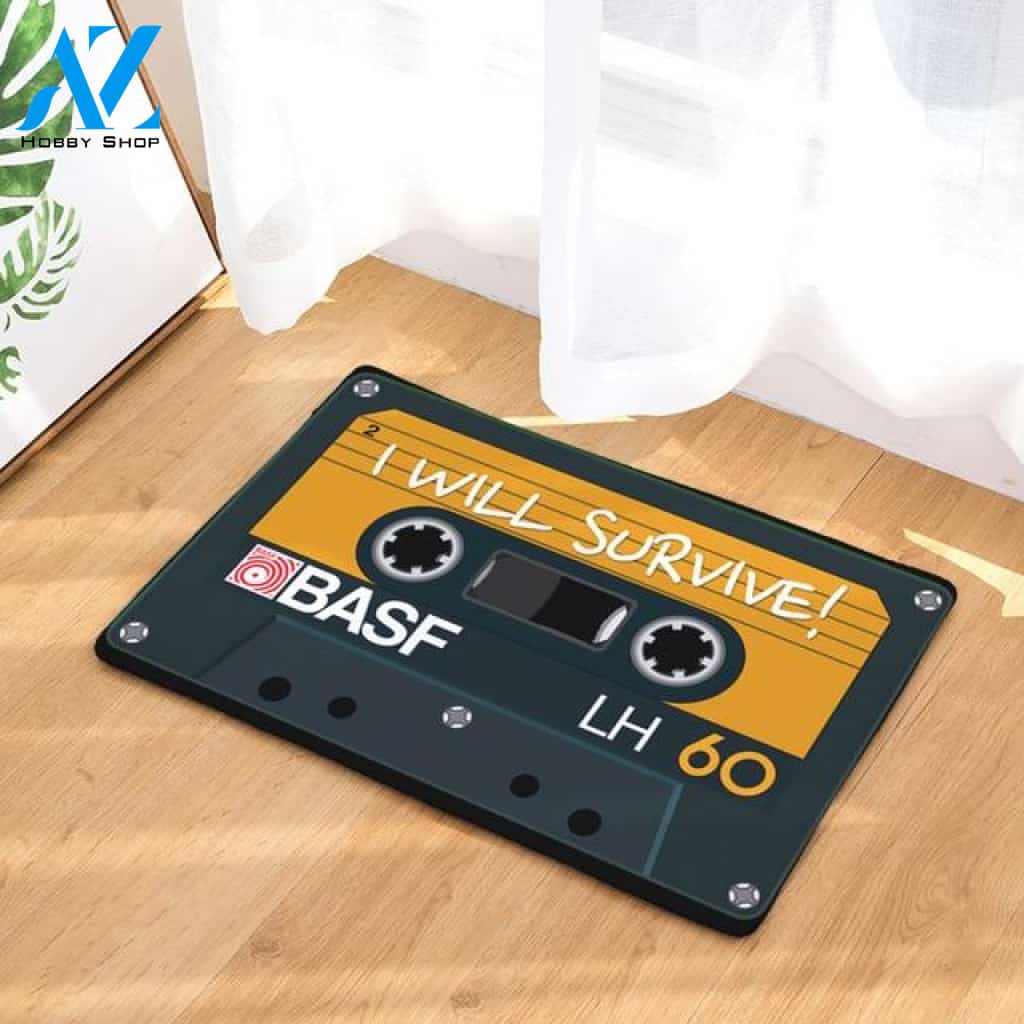 I Will Survive Doormat Indoor And Outdoor Doormat Warm House Gift Welcome Mat Birthday Gift For Music Lovers Cassette Lover