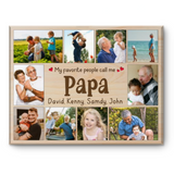 Papa Photo Collage Canvas Print, Presents For Papa, My Favorite People Call Me Papa