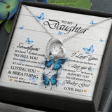 Gift For Daughter From Dad Butterfly Baby Girl Forever Love Necklace
