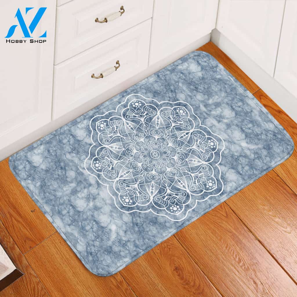 Icy Flower Door Mat